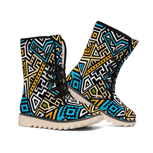 Ethnic Aztec Geometric Pattern Print Winter Boots