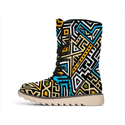 Ethnic Aztec Geometric Pattern Print Winter Boots