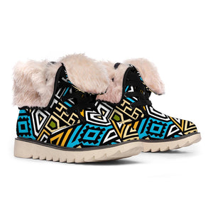 Ethnic Aztec Geometric Pattern Print Winter Boots