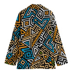 Ethnic Aztec Geometric Pattern Print Women's Blazer