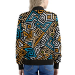 Ethnic Aztec Geometric Pattern Print Women's Bomber Jacket