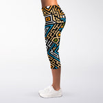 Ethnic Aztec Geometric Pattern Print Women's Capri Leggings