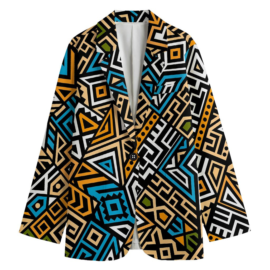 Ethnic Aztec Geometric Pattern Print Women's Cotton Blazer