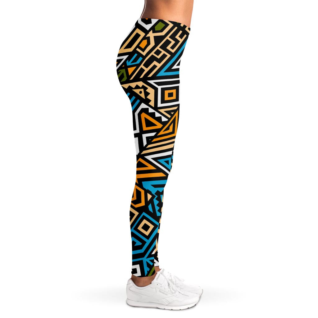 Ethnic Aztec Geometric Pattern Print Women's Leggings