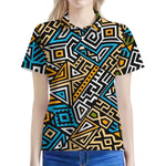 Ethnic Aztec Geometric Pattern Print Women's Polo Shirt
