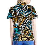Ethnic Aztec Geometric Pattern Print Women's Polo Shirt