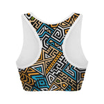 Ethnic Aztec Geometric Pattern Print Women's Sports Bra