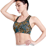 Ethnic Aztec Geometric Pattern Print Women's Sports Bra