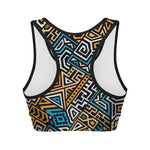 Ethnic Aztec Geometric Pattern Print Women's Sports Bra