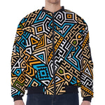 Ethnic Aztec Geometric Pattern Print Zip Sleeve Bomber Jacket