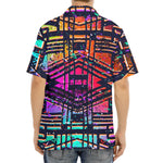 Ethnic Aztec Grunge Trippy Print Aloha Shirt