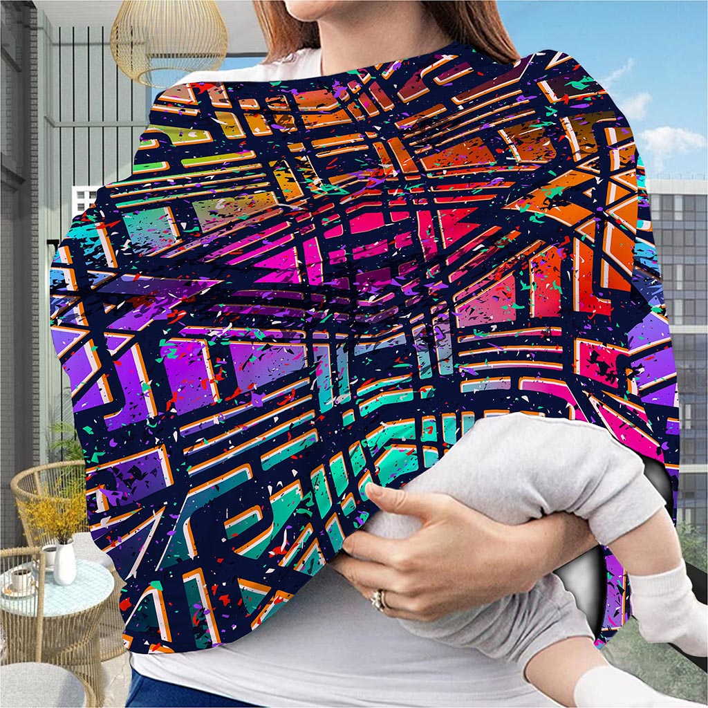 Ethnic Aztec Grunge Trippy Print Baby Seat Cover