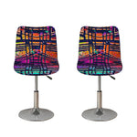 Ethnic Aztec Grunge Trippy Print Bar Stool Covers