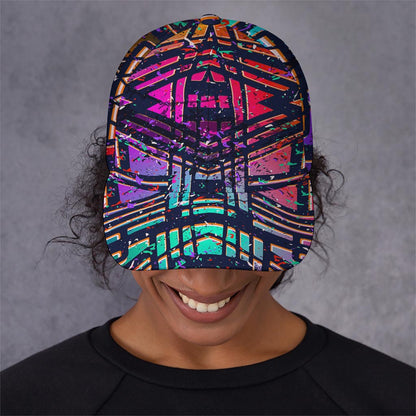 Ethnic Aztec Grunge Trippy Print Baseball Cap