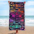 Ethnic Aztec Grunge Trippy Print Beach Towel