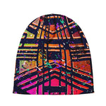 Ethnic Aztec Grunge Trippy Print Beanie