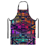 Ethnic Aztec Grunge Trippy Print Bib Apron With Pocket