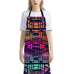 Ethnic Aztec Grunge Trippy Print Bib Apron With Pocket