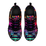 Ethnic Aztec Grunge Trippy Print Black Running Shoes