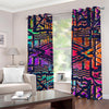 Ethnic Aztec Grunge Trippy Print Blackout Grommet Curtains