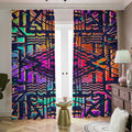 Ethnic Aztec Grunge Trippy Print Dimout Pencil Pleat Curtains