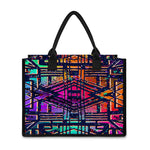 Ethnic Aztec Grunge Trippy Print Canvas Tote Bag