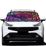 Ethnic Aztec Grunge Trippy Print Car Windshield Snow Cover