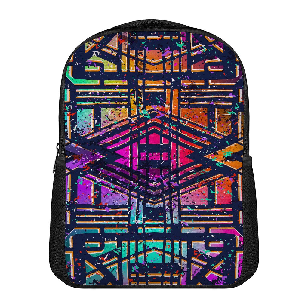 Ethnic Aztec Grunge Trippy Print Casual Backpack