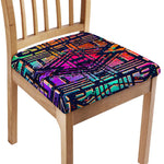 Ethnic Aztec Grunge Trippy Print Chair Cushion Cover