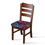 Ethnic Aztec Grunge Trippy Print Chair Cushion Cover