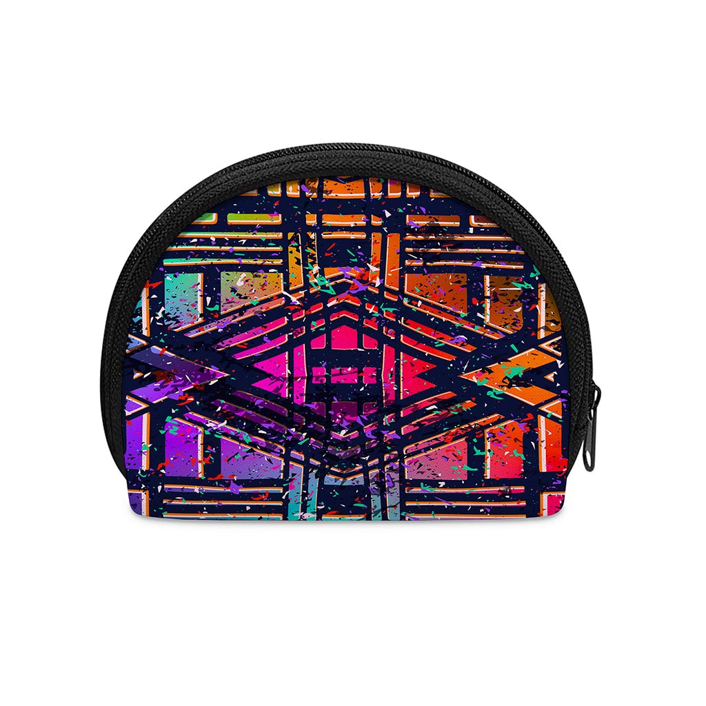Ethnic Aztec Grunge Trippy Print Coin Purse