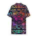 Ethnic Aztec Grunge Trippy Print Cotton Hawaiian Shirt