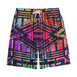 Ethnic Aztec Grunge Trippy Print Cotton Shorts