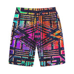 Ethnic Aztec Grunge Trippy Print Cotton Shorts
