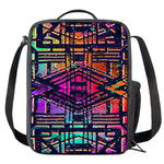Ethnic Aztec Grunge Trippy Print Crossbody Lunch Bag