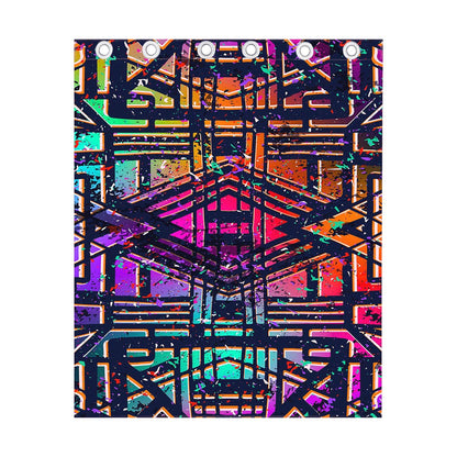 Ethnic Aztec Grunge Trippy Print Curtain