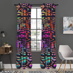 Ethnic Aztec Grunge Trippy Print Curtain