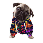 Ethnic Aztec Grunge Trippy Print Dog Zip Up Hoodie