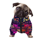 Ethnic Aztec Grunge Trippy Print Dog Zip Up Jacket
