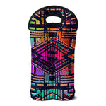 Ethnic Aztec Grunge Trippy Print Double Neoprene Wine Tote