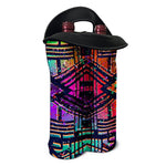 Ethnic Aztec Grunge Trippy Print Double Neoprene Wine Tote