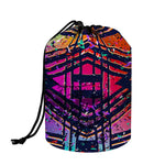 Ethnic Aztec Grunge Trippy Print Drawstring Makeup Bag