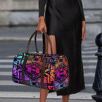 Ethnic Aztec Grunge Trippy Print Duffle Bag