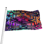 Ethnic Aztec Grunge Trippy Print Flag