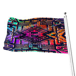 Ethnic Aztec Grunge Trippy Print Flag
