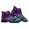 Ethnic Aztec Grunge Trippy Print Flat Ankle Boots