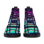 Ethnic Aztec Grunge Trippy Print Flat Ankle Boots