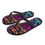 Ethnic Aztec Grunge Trippy Print Flip Flops