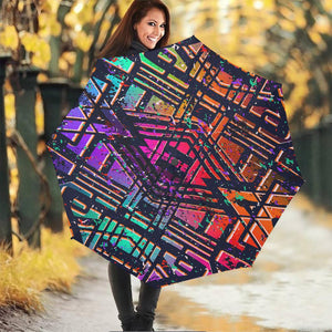 Ethnic Aztec Grunge Trippy Print Foldable Umbrella