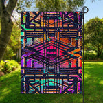 Ethnic Aztec Grunge Trippy Print Garden Flag